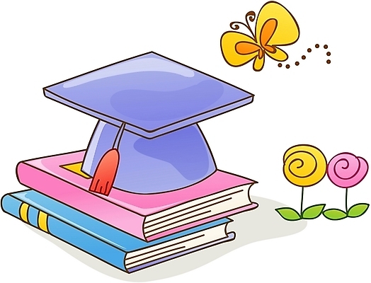 EPS 모자 잡화 교육 꽃 나비 일러스트 학사모 졸업 교재 사람없음 책 앨범 국내일러스트 식물 모자_잡화 곤충 파일형식 벡터