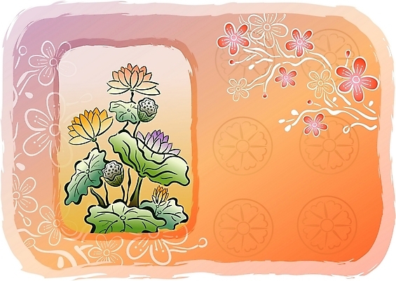 EPS 식물 한국전통 전통 문양 열매 꽃 백그라운드 일러스트 여름꽃 자연 새해 연꽃 사람없음 전통문양 동양화 연잎 연밥 국내일러스트 잎 한국 미술 생태계 파일형식 벡터 여름_계절