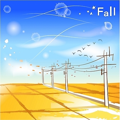 EPS 사계절 계절 길 백그라운드 일러스트 자연 조류 하늘 바람 논 풍경 사람없음 야외 전선 추수 가을 농촌 전봇대 가을배경 국내일러스트 자연요소 동물 공공시설 농업 날씨 시골 생태계 파일형식 벡터 가을_계절