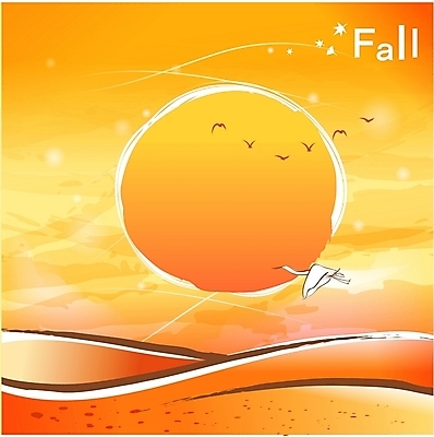 EPS 주간 사계절 계절 백그라운드 일러스트 자연 조류 하늘 풍경 초원 사람없음 야외 태양 일출 노을 일몰 학 가을 언덕 가을배경 국내일러스트 자연요소 동물 생태계 파일형식 벡터 가을_계절