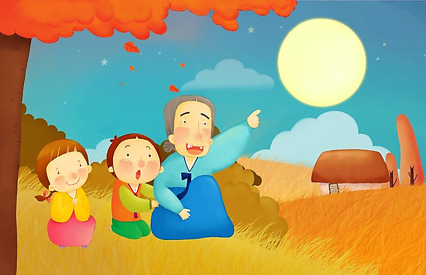 PSD 나무 구름 한국전통 계절 여자 명절 노년 남자 할머니 어린이 일러스트 가족 페인터 하늘 주택 사람 소녀 소년 초원 야외 세명 농가 추석 보름달 달 가을 시골 야간 한복 소원 국내일러스트 자연요소 식물 전통 기념일 관계 페인팅 한국 성인 건물 농장 전통의상 파일형식