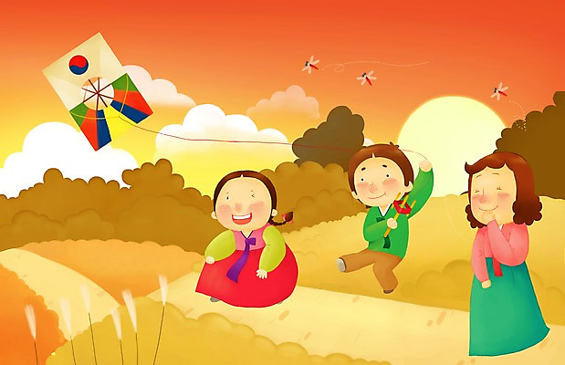 PSD 구름 한국전통 계절 여자 명절 남자 길 어린이 일러스트 페인터 하늘 엄마 갈대 미소 사람 소녀 소년 야외 세명 태양 추석 노을 전통놀이 일몰 가을 전통의상 한복 연 연날리기 억새 고추잠자리 국내일러스트 자연요소 식물 전통 기념일 가족 페인팅 놀이 한국 표정 놀이용품 잠자리 파일형식