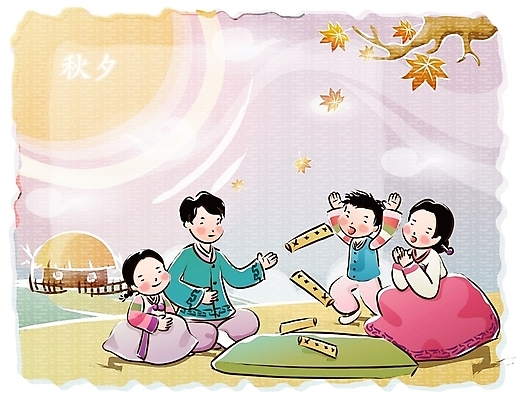 EPS 나무 한국전통 여자 명절 남자 어린이 단풍 일러스트 가족 하늘 엄마 사람 소녀 소년 여러명 야외 농가 추석 전통놀이 달 시골 아빠 윷놀이 전통의상 한복 고향 국내일러스트 자연요소 식물 전통 기념일 다수 잎 관계 놀이 한국 농장 파일형식 벡터