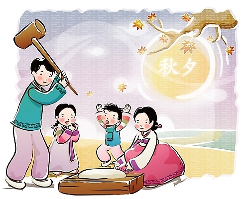 EPS 한국전통 여자 명절 남자 어린이 단풍 일러스트 가족 하늘 엄마 나뭇잎 새해 떡 사람 소녀 소년 여러명 설날 추석 아빠 떡메치기 떡판 국내일러스트 전통 기념일 다수 잎 관계 모션 한국 파일형식 벡터