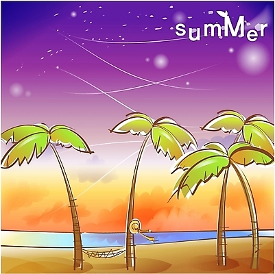 EPS 나무 식물 사계절 계절 모래 바다 백그라운드 일러스트 자연 하늘 풍경 해변 사람없음 야외 여름 야자수 국내일러스트 생태계 파일형식 벡터