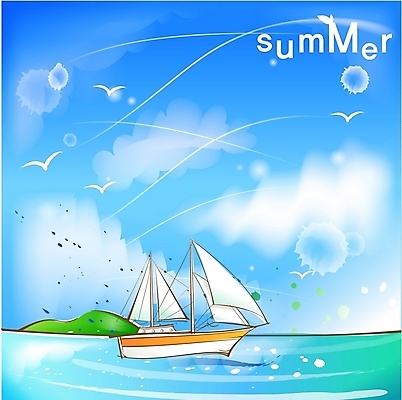 EPS 주간 구름 사계절 계절 바다 백그라운드 수상교통 일러스트 자연 갈매기 조류 하늘 산 항해 풍경 사람없음 야외 여름 보트 선박 국내일러스트 자연요소 동물 교통수단 배_교통 생태계 파일형식 벡터