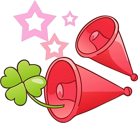 EPS 별 일러스트 안내 이벤트 사람없음 확성기 소리 행운 네잎클로버 알림 오브젝트 국내일러스트 자연요소 식물 컨셉 클로버 파일형식 벡터