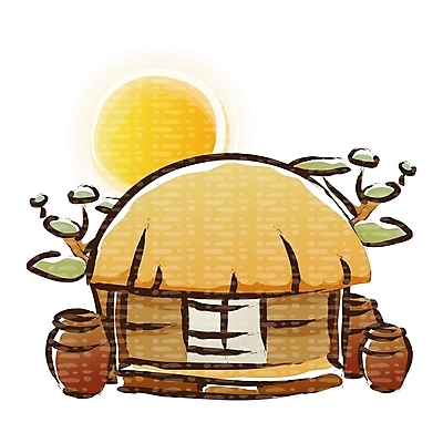 EPS 나무 한국문화 한국전통 전통 시설물 건축 고건축 한국건축 일러스트 초가집 사람없음 태양 동양건축 소나무 항아리 국내일러스트 자연요소 식물 동양문화 건축물 한옥 한국 도자기 파일형식 벡터 동양