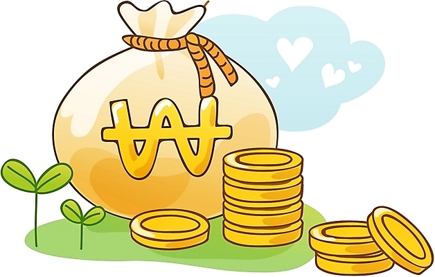 EPS 돈 일러스트 비즈니스 사람없음 금융 동전 원화 돈자루 오브젝트 자본 국내일러스트 경제 재산 파일형식 벡터