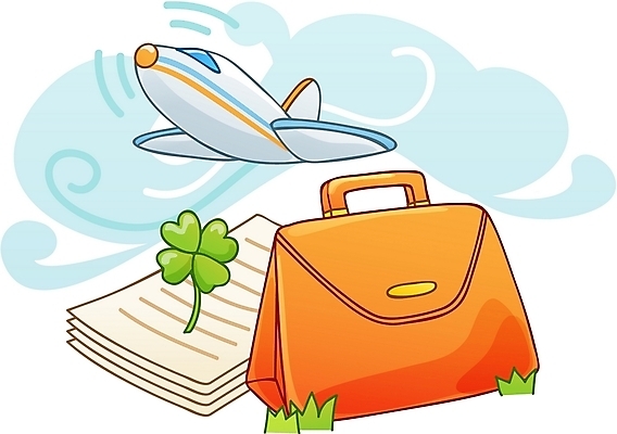 EPS 잡화 종이 서류가방 가방 일러스트 비즈니스 비행기 사람없음 네잎클로버 클로버 출장 문서 해외출장 국내일러스트 식물 항공교통 대중교통 파일형식 벡터