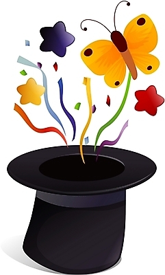 EPS 동물 모자 별 나비 곤충 절지류 일러스트 이벤트 사람없음 마술사모자 마술쇼 국내일러스트 자연요소 모자_잡화 잡화 마술 파일형식 벡터