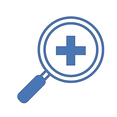 EPS 아이콘 컬러 돋보기 병원 사람없음 파란색 사무용품 관찰 확대 심볼 심볼아이콘 2D아이콘 의학 모션 문구용품 파일형식 벡터