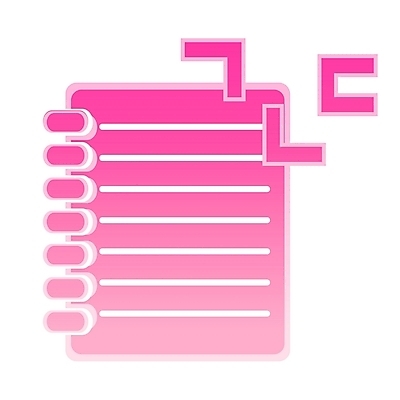 EPS 아이콘 문자 기호 교육 분홍색 컬러 수업 한글 사람없음 다이어리 공책 심볼 심볼아이콘 2D아이콘 문구용품 사무용품 파일형식 벡터