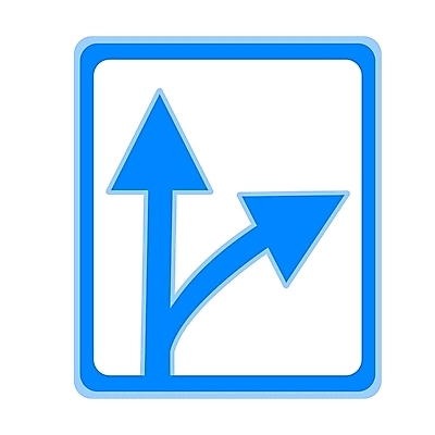 EPS 화살표 길 컬러 일러스트 사람없음 파란색 표지판 오른쪽 방향 갈림길 심볼 오브젝트 심볼아이콘 도로표지판 우회전 직진 국내일러스트 아이콘 도로 알림판 운전 파일형식 벡터