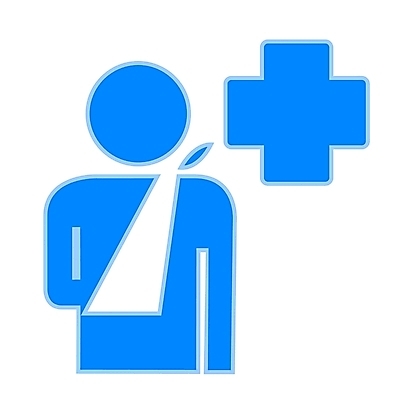 EPS 시설물 현대건축 건축 컬러 일러스트 병원 사람없음 치료 파란색 진료 환자 응급 질병 심볼 심볼아이콘 외과 골절 삼각건 국내일러스트 아이콘 건축물 의학 긴급 파일형식 벡터