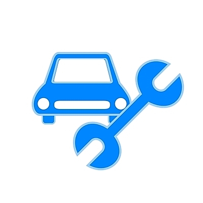 EPS 육상교통 컬러 교통 일러스트 승용차 자동차 사람없음 파란색 스패너 수리 심볼 심볼아이콘 정비소 카센터 편구스패너 국내일러스트 아이콘 교통수단 공구 센터 파일형식 벡터