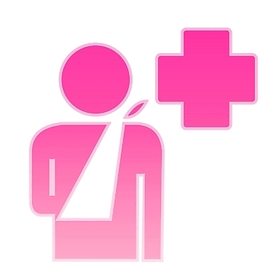 EPS 시설물 현대건축 건축 분홍색 일러스트 사람없음 치료 진료 환자 응급 질병 심볼 심볼아이콘 붕대 외과 골절 삼각건 국내일러스트 아이콘 건축물 컬러 의학 병원 긴급 파일형식 벡터