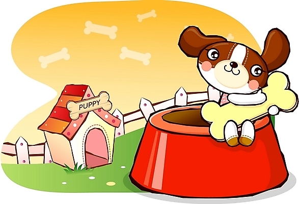 EPS 주간 동물 척추동물 캐릭터 한마리 육지동물 그릇 반려견 동물캐릭터 일러스트 홍보캐릭터 포유류 하늘 뼈 애니멀프린트 야외 울타리 반려동물 개 강아지 개캐릭터 개집 밥그릇 개껌 먹이통 일러캐릭터 자연요소 1 식기 담장 애견용품 파일형식 벡터