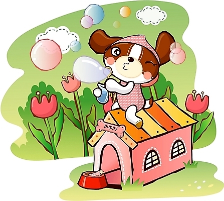 EPS 주간 동물 구름 척추동물 캐릭터 한마리 육지동물 그릇 꽃 반려견 동물캐릭터 꽃밭 일러스트 홍보캐릭터 포유류 놀이 하늘 뼈 애니멀프린트 야외 반려동물 비눗방울 개 강아지 개캐릭터 개집 먹이통 일러캐릭터 자연요소 식물 1 식기 애견용품 파일형식 벡터