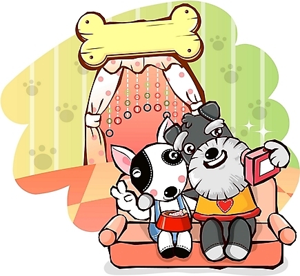 EPS 동물 척추동물 캐릭터 육지동물 반려견 동물캐릭터 두마리 일러스트 홍보캐릭터 포유류 뼈 실내 애니멀프린트 사람없음 친구 반려동물 소파 카메라 촬영 커튼 개 강아지 디지털카메라 슈나우저 먹이 셀프카메라 개캐릭터 불테리어 먹이통 일러캐릭터 2 의자 관계 내부 전자제품 사진촬영 테리어 파일형식 벡터