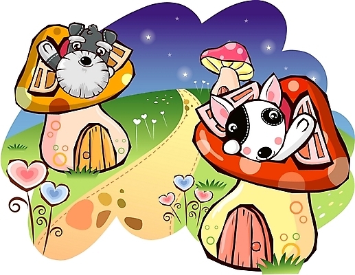 EPS 동물 척추동물 캐릭터 육지동물 꽃 별 반려견 길 동물캐릭터 두마리 야경 일러스트 홍보캐릭터 창문 포유류 주택 애니멀프린트 건물 친구 반려동물 문 버섯 개 강아지 슈나우저 개캐릭터 불테리어 이웃 버섯집 일러캐릭터 자연요소 식물 건축물 2 관계 야간 테리어 파일형식 벡터 풍경_경치