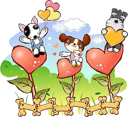 EPS 동물 구름 척추동물 캐릭터 육지동물 꽃 반려견 새끼 동물캐릭터 꽃밭 일러스트 홍보캐릭터 포유류 하늘 애니멀프린트 세마리 사랑 울타리 반려동물 하트 개 강아지 슈나우저 개캐릭터 풍선 불테리어 일러캐릭터 자연요소 모양 식물 감정 3 담장 테리어 파일형식 벡터