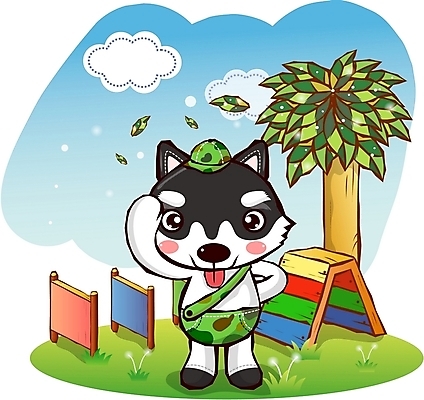 EPS 주간 나무 동물 구름 척추동물 캐릭터 한마리 육지동물 반려견 동물캐릭터 일러스트 홍보캐릭터 포유류 하늘 나뭇잎 애니멀프린트 사람없음 야외 반려동물 개 강아지 연습 개캐릭터 알래스칸말라뮤트 사관 훈련도구 일러캐릭터 자연요소 식물 1 잎 도구 파일형식 벡터