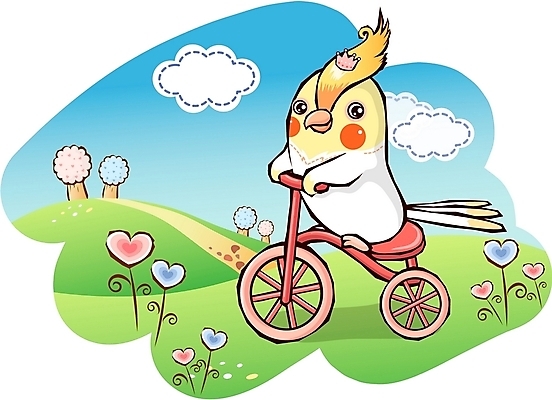 EPS 주간 나무 동물 구름 척추동물 캐릭터 한마리 꽃 길 동물캐릭터 일러스트 홍보캐릭터 하늘 왕관 애니멀프린트 초원 사람없음 야외 자전거 새캐릭터 앵무새 왕관앵무새 일러캐릭터 자연요소 식물 1 조류 바이크 파일형식 벡터