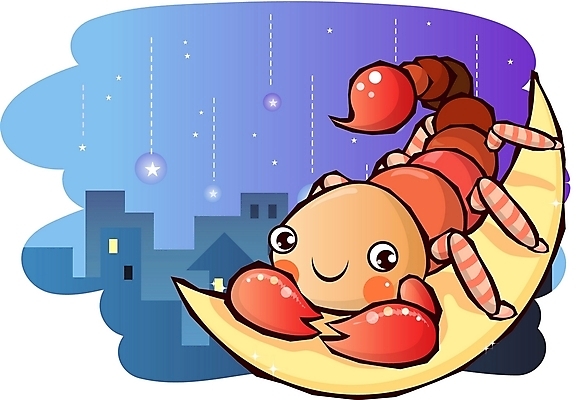 EPS 동물 캐릭터 한마리 별 동물캐릭터 절지류 야경 일러스트 홍보캐릭터 주택 애니멀프린트 사람없음 야외 건물 달 도시 초승달 전갈 일러캐릭터 자연요소 1 건축물 야간 파일형식 벡터 풍경_경치