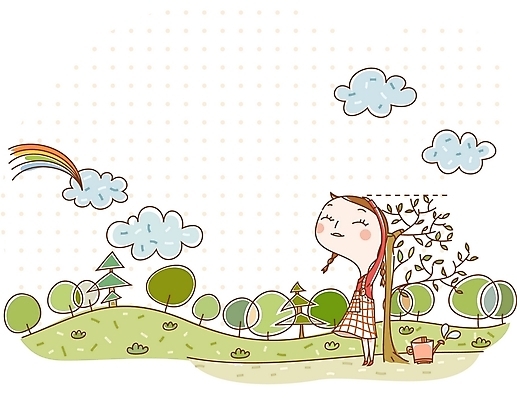 EPS 주간 나무 식물 구름 여자 무지개 일러스트 청소년 한명 사람 야외 10대 환경 숲 키재기 물뿌리기 여자만 여자한명만 십대만 십대여자만 십대여자한명만 국내일러스트 자연요소 1 모션 측정 키_신체 파일형식 벡터