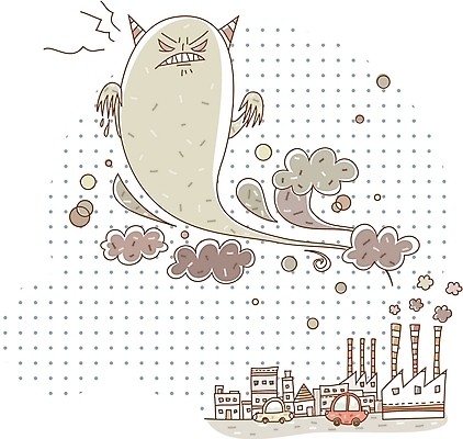 EPS 일러스트 공장 자동차 사람없음 야외 건물 자연보호 환경 환경오염 오염 산업시설 먼지 매연 대기오염 몬스터 가상인물 국내일러스트 건축물 산업 육상교통 컨셉 공업 상상 자연 보호 파일형식 벡터