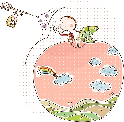 EPS 여자 일러스트 청소년 자연 한명 사람 10대 농작물 자연보호 환경 환경오염 오염 사과 유기농 농약 여자만 여자한명만 십대만 십대여자만 십대여자한명만 국내일러스트 1 웰빙 컨셉 농업 과일 보호 생태계 파일형식 벡터