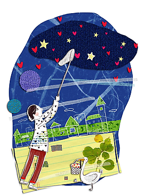 PSD 남자 감정 별 일러스트 청소년 밤하늘 하늘 주택 사랑 한명 사람 소년 야외 10대 바구니 하트 야간 콜라주 거위 채집망 남자만 남자한명만 십대만 십대남자만 십대남자한명만 국내일러스트 자연요소 모양 1 어린이 조류 건물 파일형식