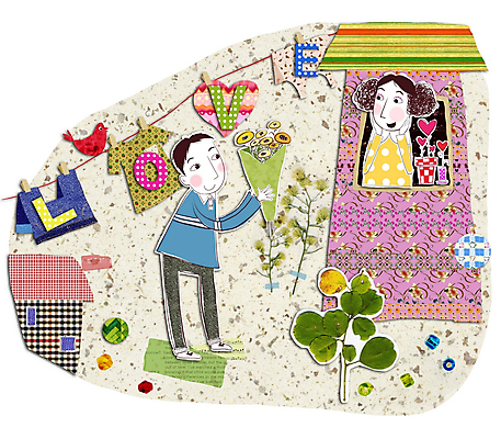 PSD 커플 여자 남자 행복 꽃다발 프로포즈 잎 일러스트 창문 주택 사랑 사람 소년 두명 콜라주 국내일러스트 식물 꽃 감정 어린이 관계 건물 파일형식