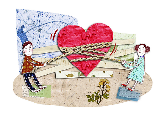 PSD 커플 여자 남자 꽃 일러스트 사랑 사람 소년 두명 하트 콜라주 줄다리기 국내일러스트 모양 식물 감정 어린이 관계 놀이 파일형식