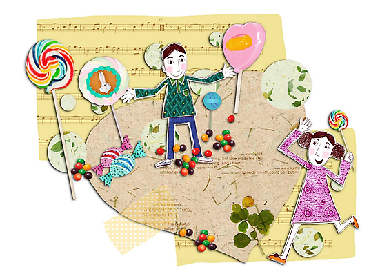 PSD 커플 여자 남자 일러스트 화이트데이 사탕 사랑 사람 소년 두명 콜라주 국내일러스트 감정 어린이 관계 데이이벤트 디저트 파일형식