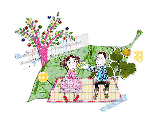 PSD 나무 커플 여자 남자 데이트 일러스트 사랑 사람 소년 두명 콜라주 그린데이 8월14일 국내일러스트 식물 감정 어린이 관계 데이이벤트 파일형식