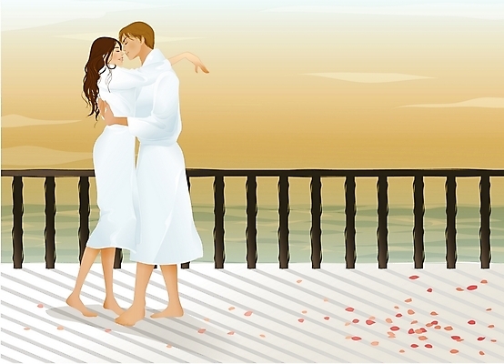 EPS 커플 여자 남자 꽃잎 신부 신랑 결혼 일러스트 포옹 리조트 키스 사람 이벤트 야외 두명 일몰 신혼여행 춤 국내일러스트 꽃 관계 안기 문화예술 노을 애정표현 파일형식 벡터