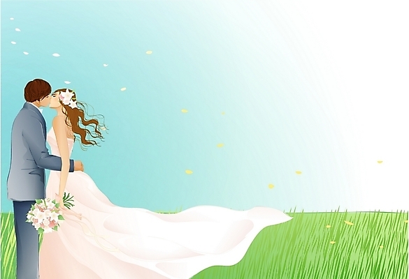 EPS 주간 커플 여자 남자 신부 신랑 결혼 일러스트 키스 사람 이벤트 야외 두명 맹세 영원 국내일러스트 자연요소 관계 결심 애정표현 파일형식 벡터