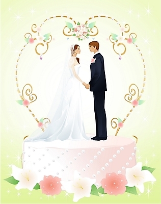 EPS 커플 여자 남자 신부 신랑 결혼 일러스트 사람 이벤트 두명 케이크 맹세 웨딩케이크 언약 국내일러스트 관계 디저트 결심 파일형식 벡터