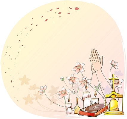 EPS 손 꽃 기독교 종교 일러스트 초 촛불 종교용품 기독교용품 사람없음 성경 종 기도 오브젝트 국내일러스트 식물 신체부위 파일형식 벡터