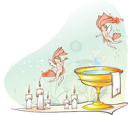 EPS 기독교 종교 일러스트 초 천사 수건 오브젝트 성배 성수 가상인물 국내일러스트 상상 위생용품 파일형식 벡터