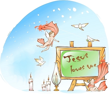 EPS 기독교 종교 일러스트 초 조류 천사 칠판 등불 오브젝트 비둘기 국내일러스트 동물 조명 파일형식 벡터