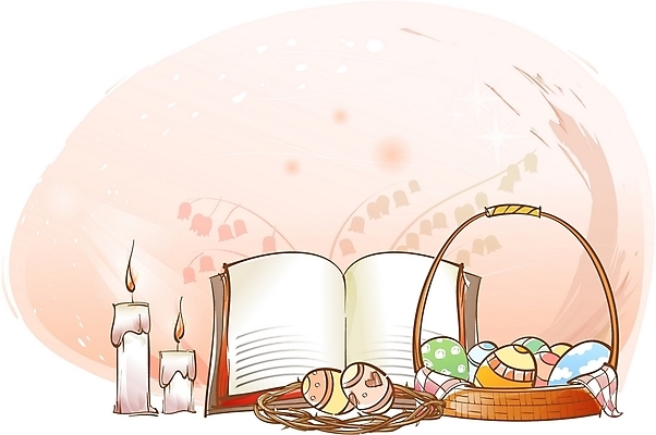 EPS 기념일 기독교 종교 일러스트 초 종교용품 부활절 기독교용품 사람없음 바구니 계란 성경 오브젝트 가시면류관 달걀바구니 국내일러스트 이벤트 알 파일형식 벡터