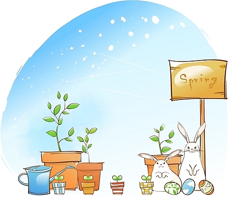 EPS 동물 척추동물 육지동물 계절 기념일 기독교 종교 화분 일러스트 포유류 부활절 사람없음 계란 봄 물뿌리개 토끼 표지판 오브젝트 국내일러스트 알림판 이벤트 반려동물 알 파일형식 벡터