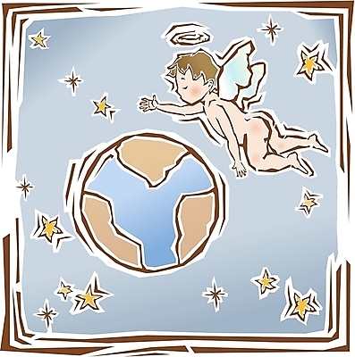 EPS 클립아트 남자 기독교 종교 지구 일러스트 천사 도장 아기 축복 보호 판화 남자만 가상인물 국내일러스트 컨셉 상상 미술 사람 파일형식 벡터