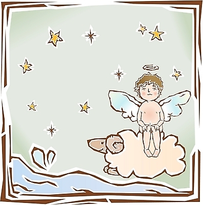 EPS 클립아트 남자 별 기독교 종교 물결 일러스트 천사 도장 아기 양 판화 남자만 가상인물 국내일러스트 자연요소 포유류 상상 미술 사람 파일형식 벡터