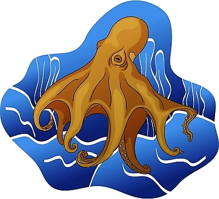 EPS 클립아트 동물 한마리 야생동물 바다 일러스트 연체동물 사람없음 문어 국내일러스트 1 무척추동물 수중동물 파일형식 벡터
