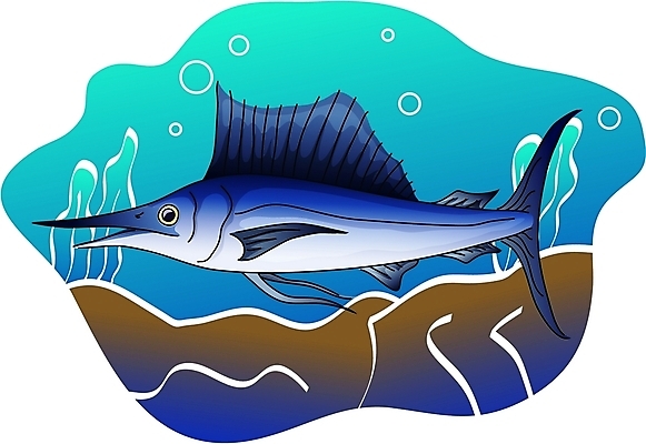 EPS 클립아트 동물 척추동물 한마리 야생동물 일러스트 어류 사람없음 돛새치 국내일러스트 1 수중동물 파일형식 벡터 새치