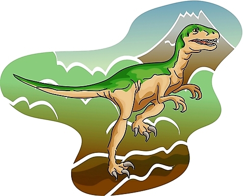 EPS 클립아트 동물 척추동물 캐릭터 한마리 야생동물 일러스트 파충류 사람없음 공룡 공룡캐릭터 데이노니쿠스 일러캐릭터 1 파일형식 벡터